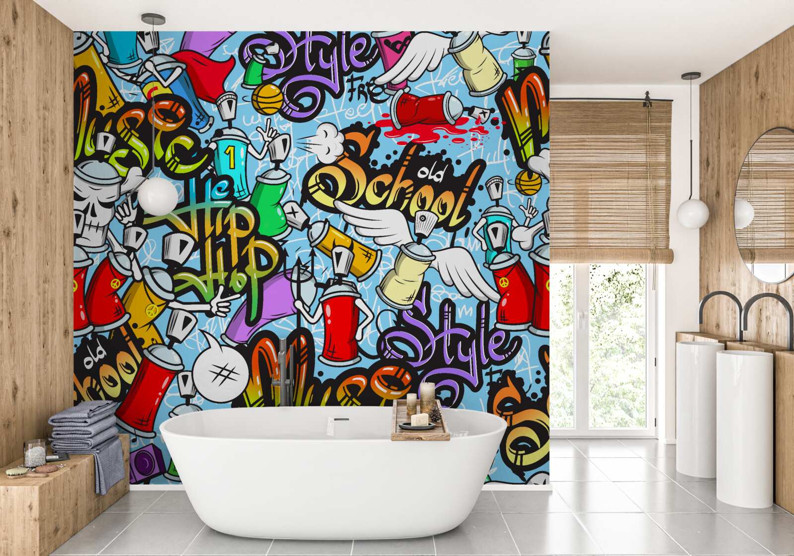 Fototapet graffiti în culori diferite