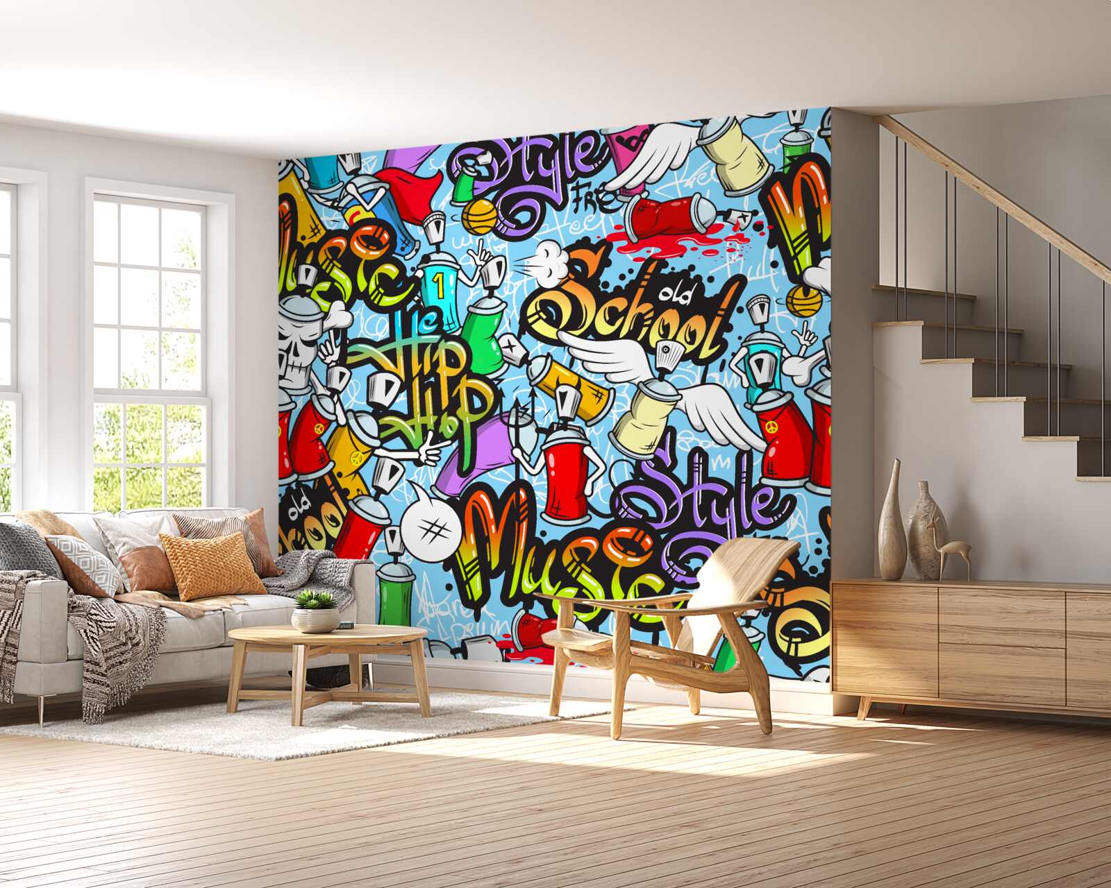 Fototapet graffiti în culori diferite