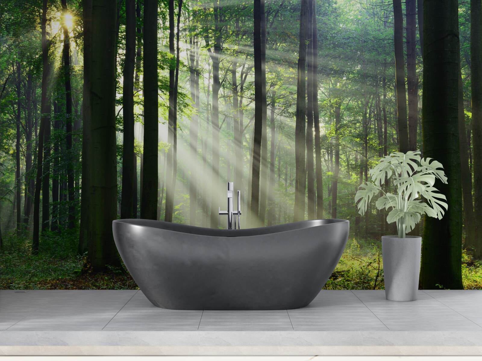 Fototapet poranny las