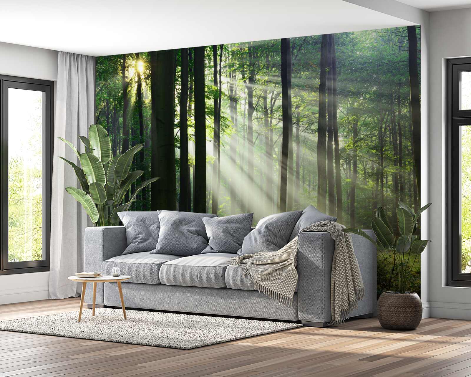 Fototapet poranny las