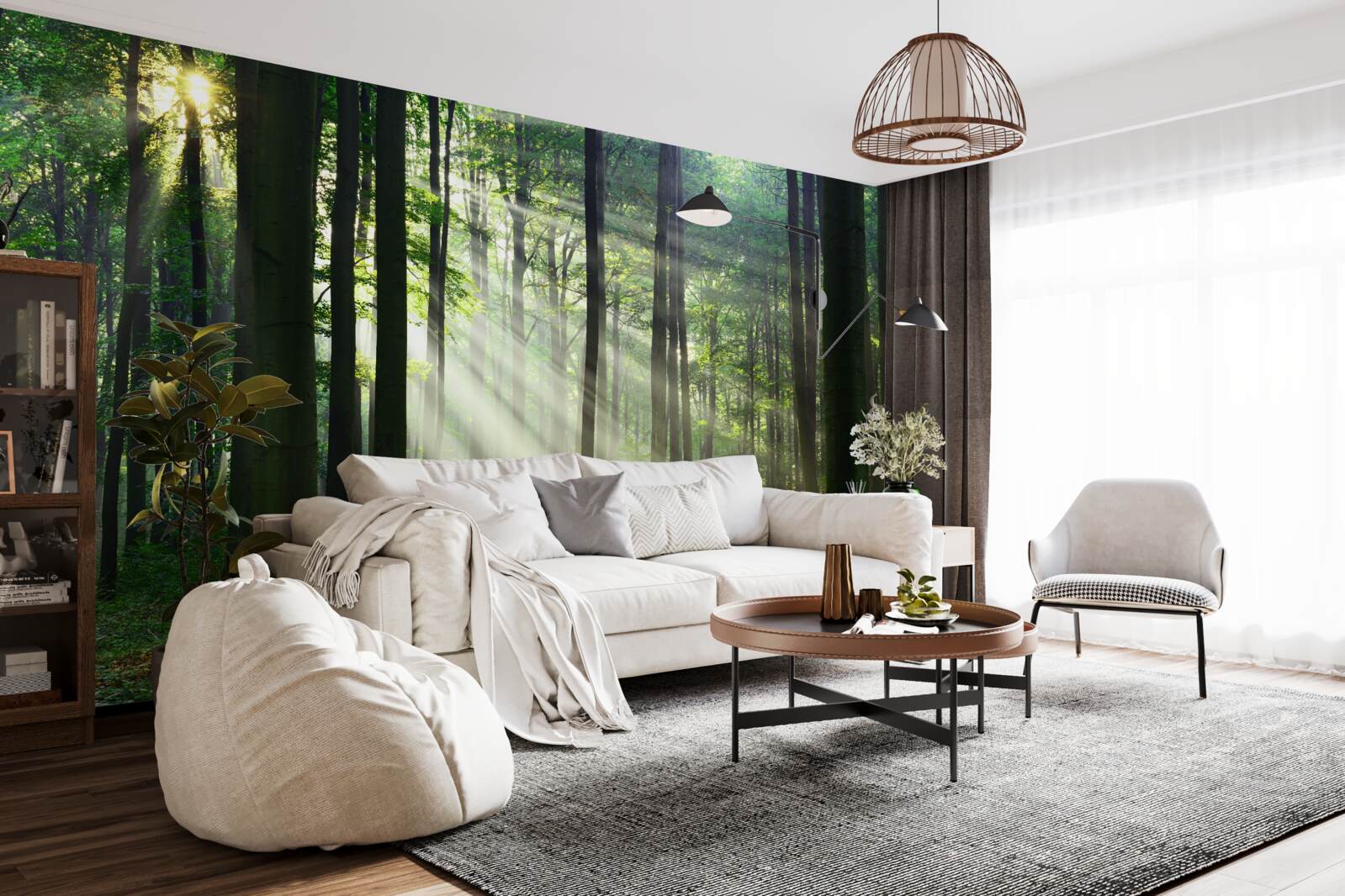 Fototapet poranny las