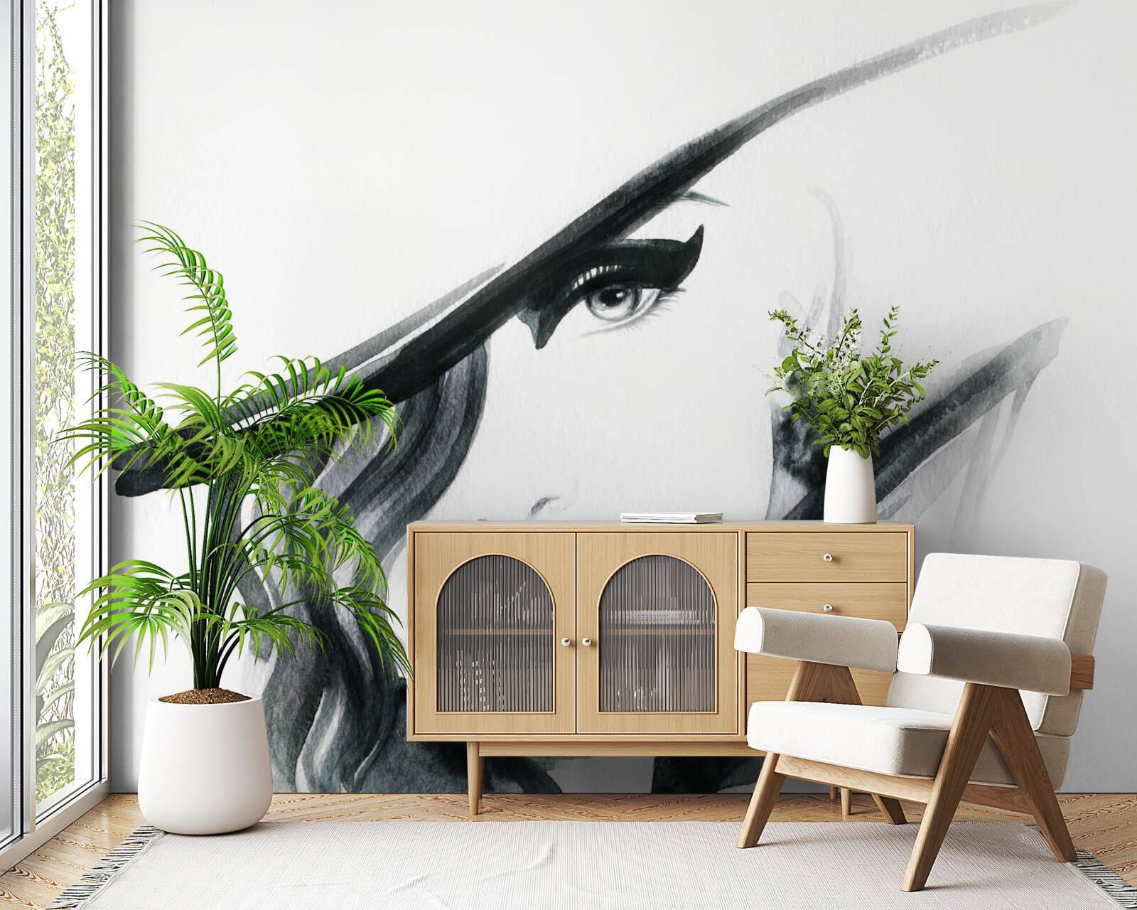 Fototapet imaginea unei fete cu buze roșii