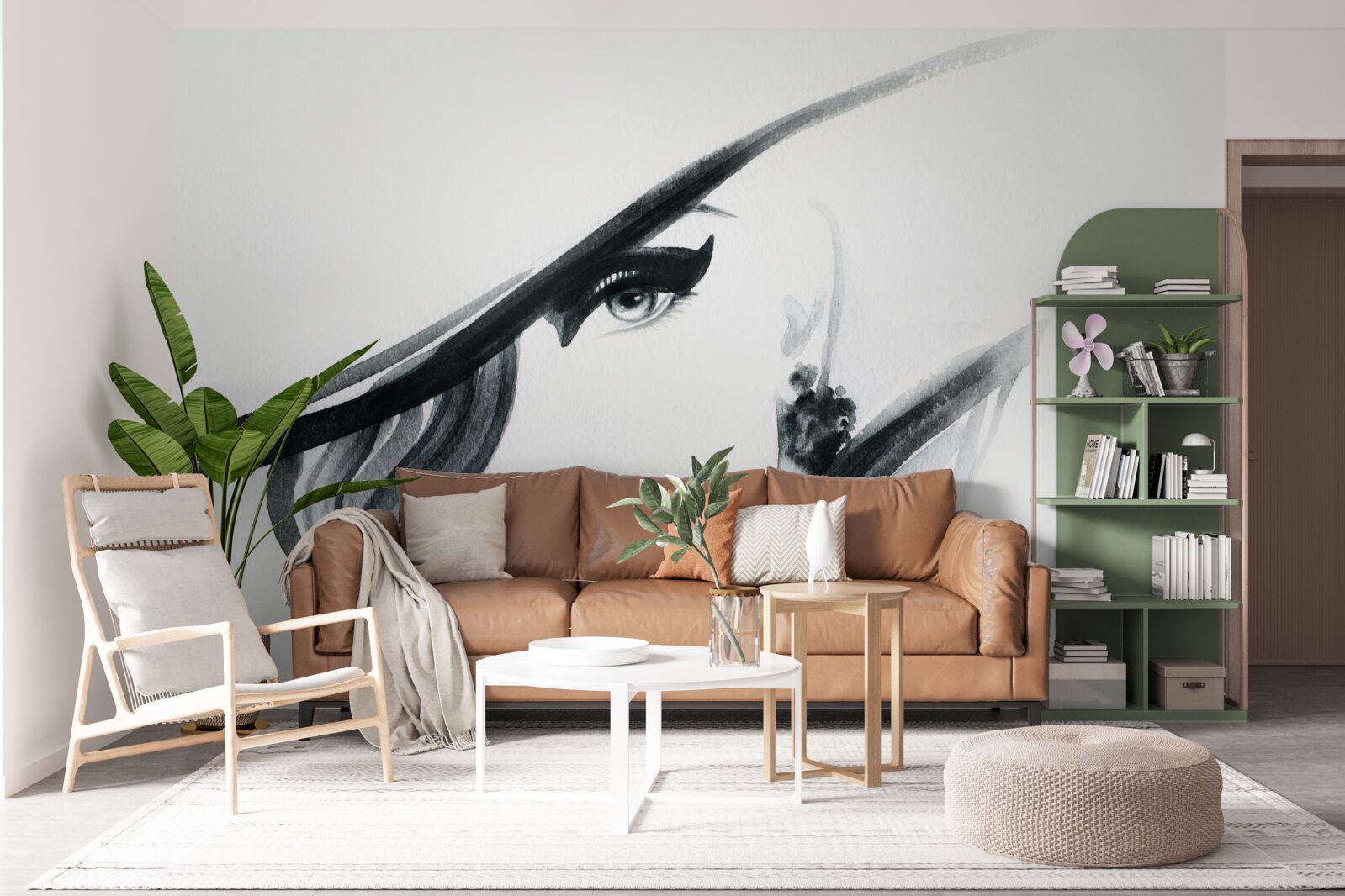 Fototapet imaginea unei fete cu buze roșii