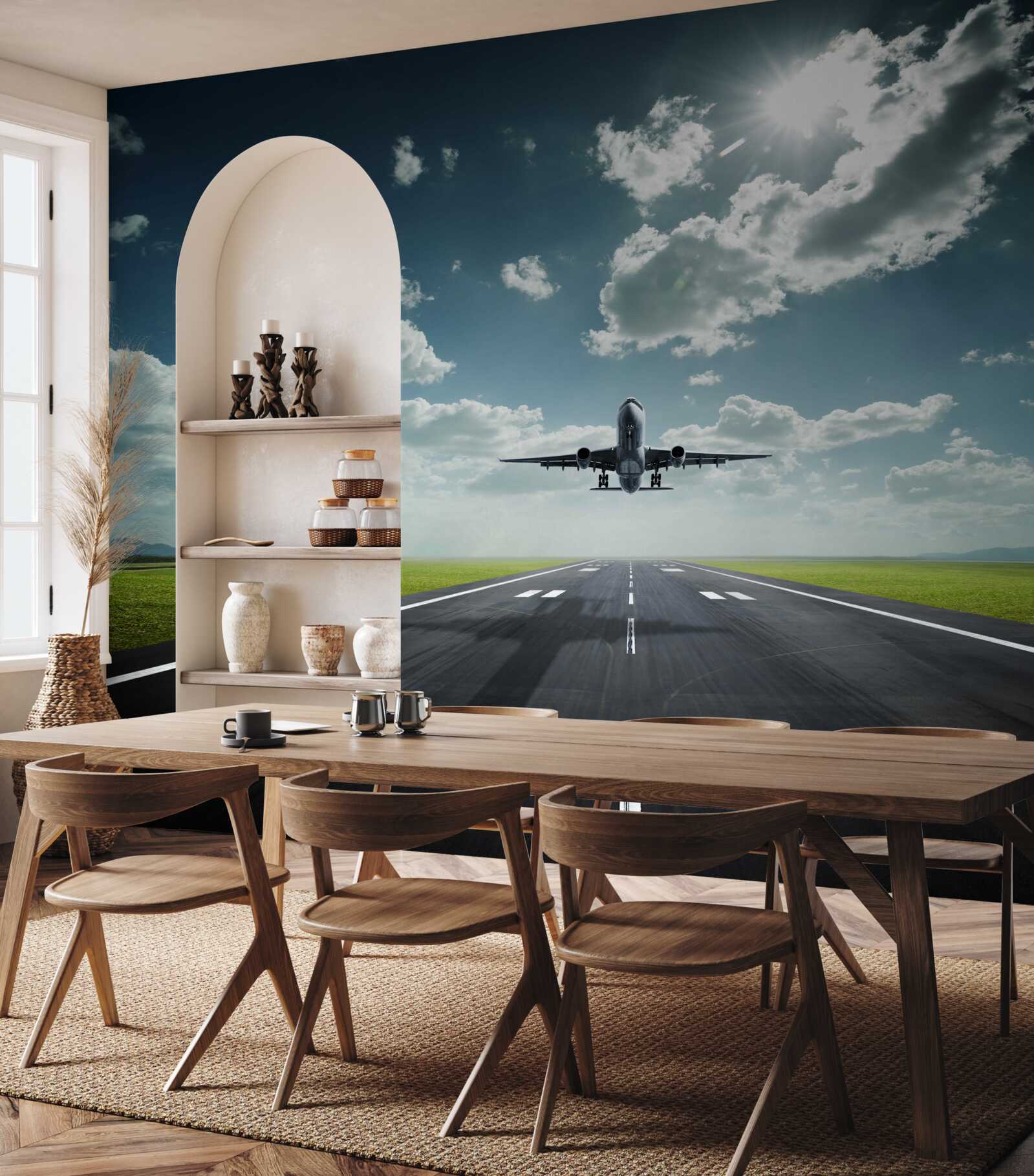 Fototapet aeronava decolează de pe pistă