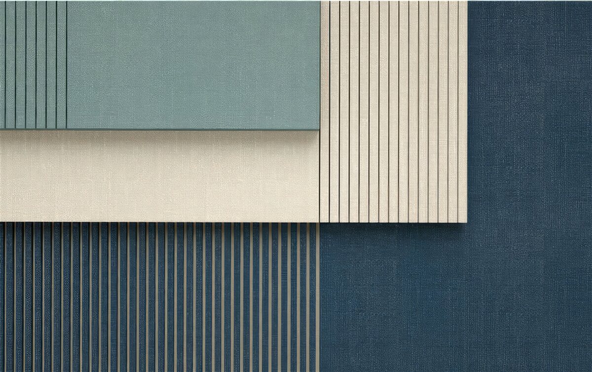 Fototapet fundal în albastru, bej și verde