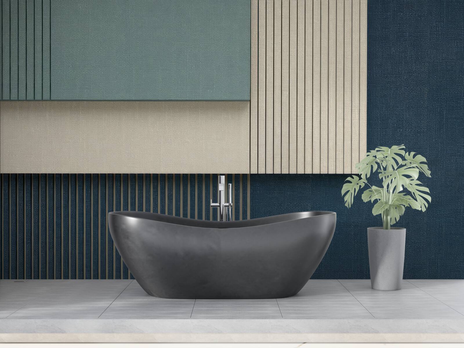 Fototapet fundal în albastru, bej și verde