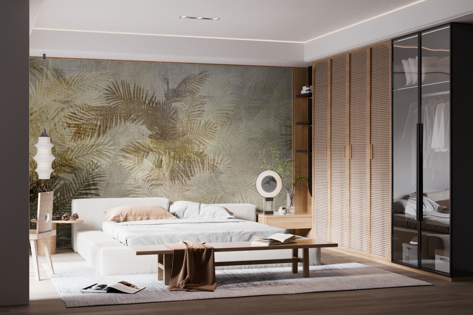 Fototapet pictura de fundal cu frunze de ferigă