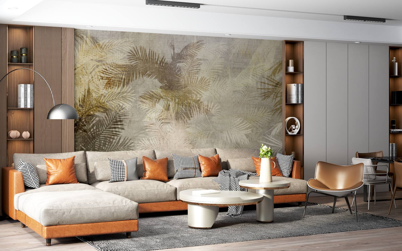 Fototapet pictura de fundal cu frunze de ferigă