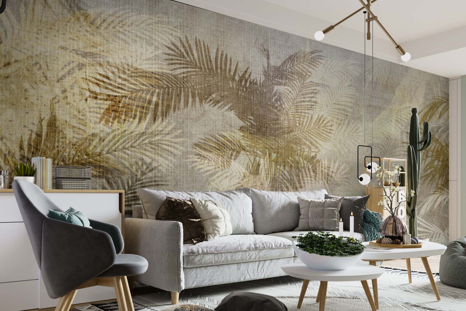 Fototapet pictura de fundal cu frunze de ferigă