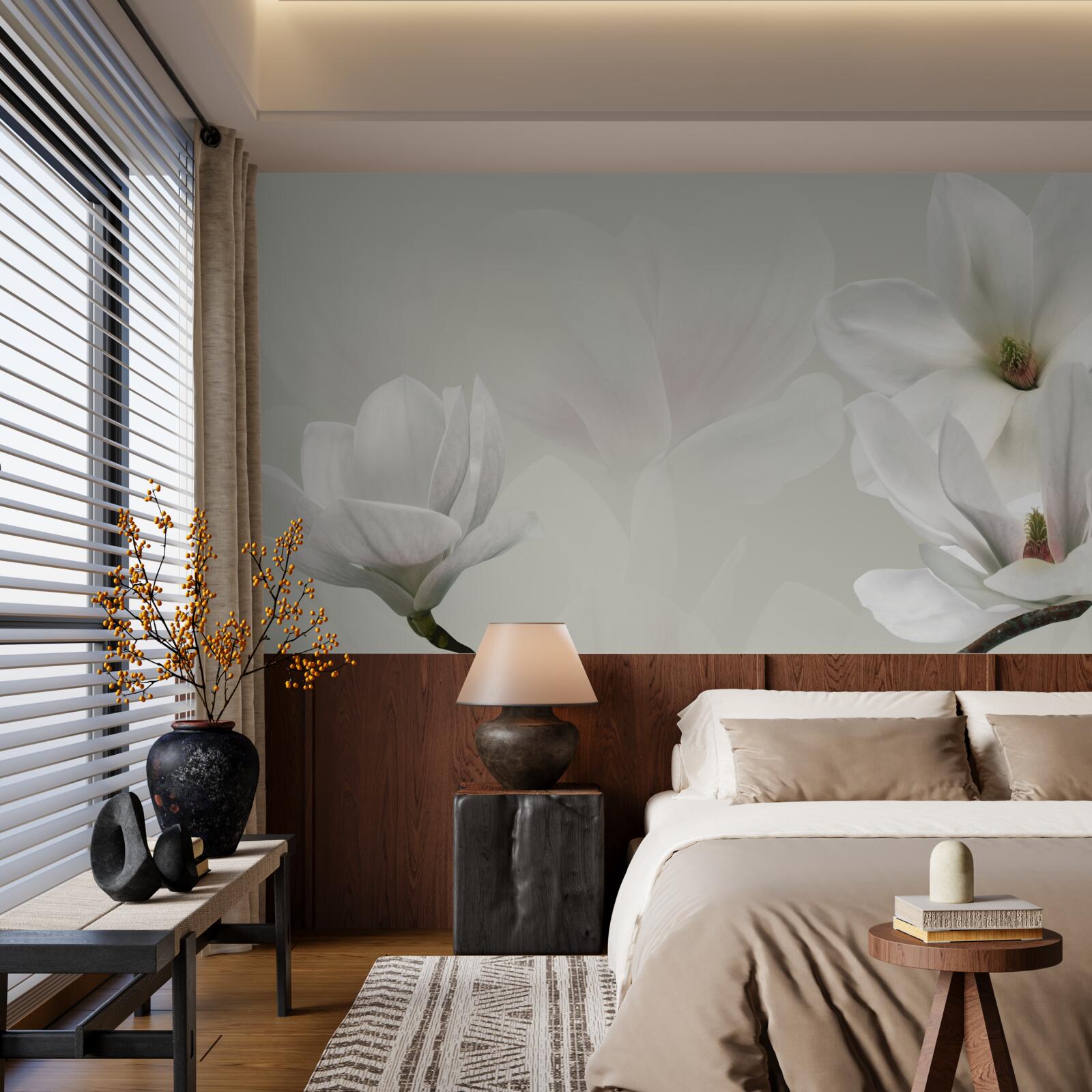 Fototapet flori albe mari