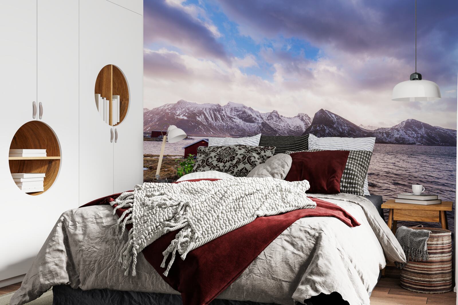 Fototapet cer nori și apă