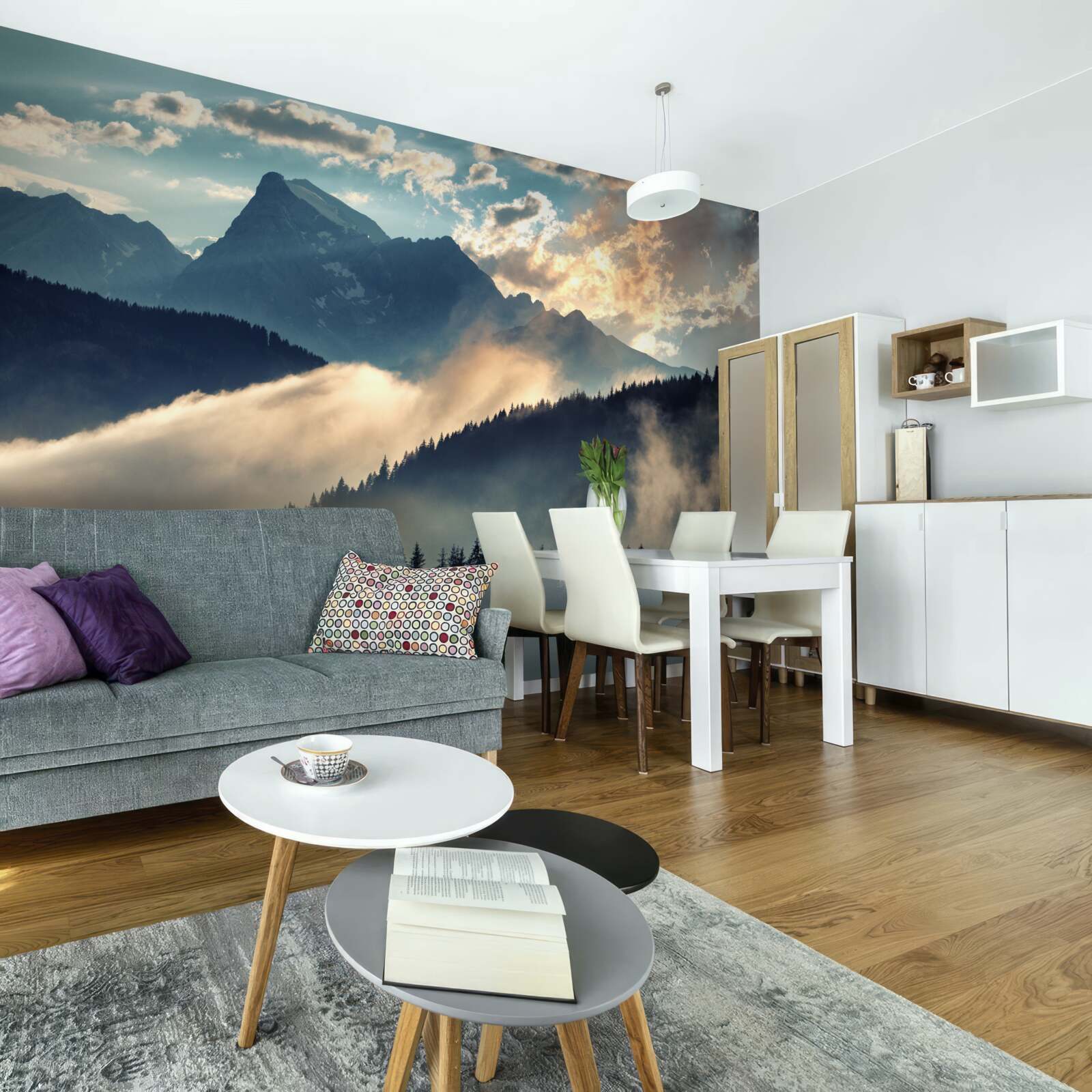 Fototapet dimineața sub vârfurile maiestuoase