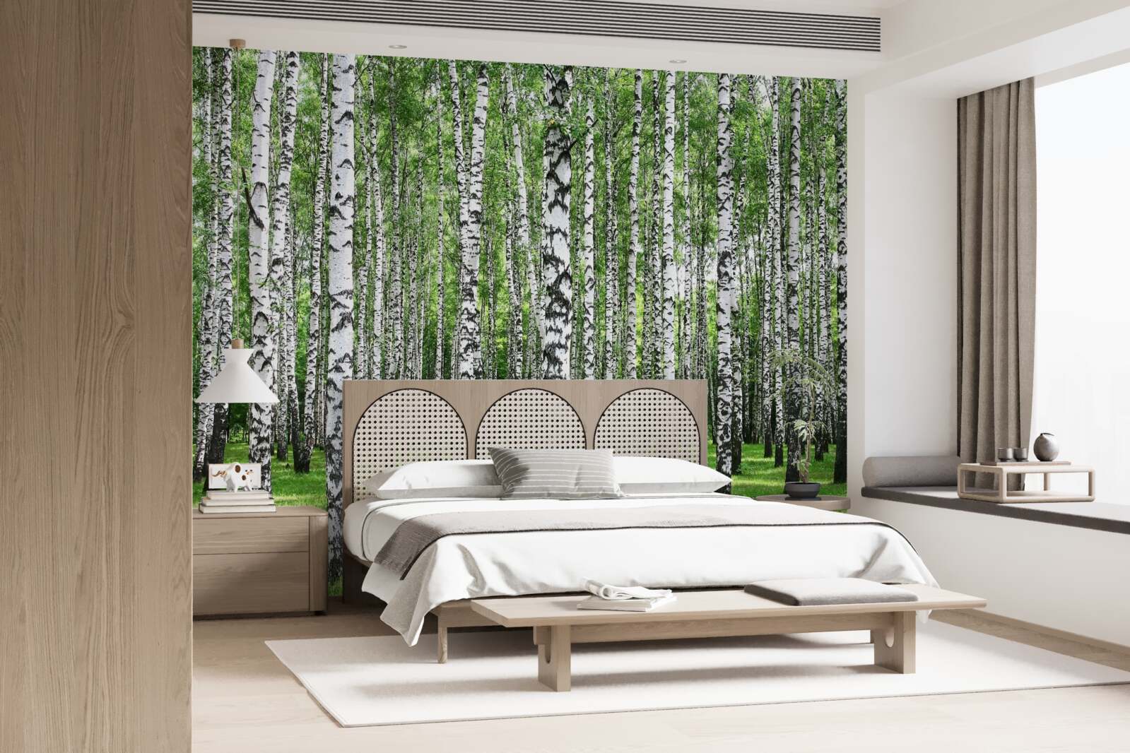 Fototapet livadă de mesteacăn extinsă