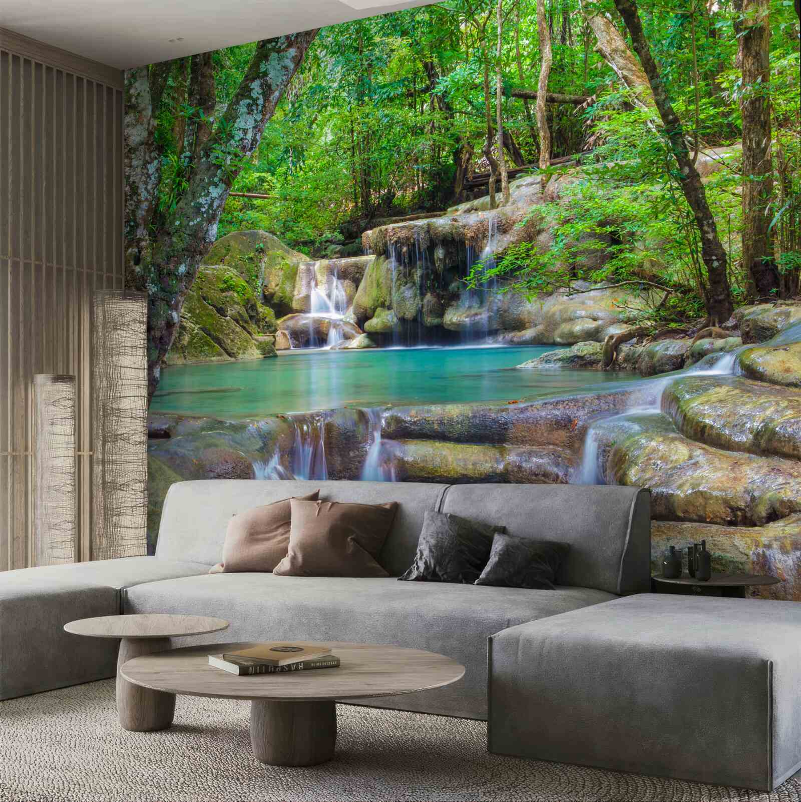 Fototapet cascadă mică de pădure