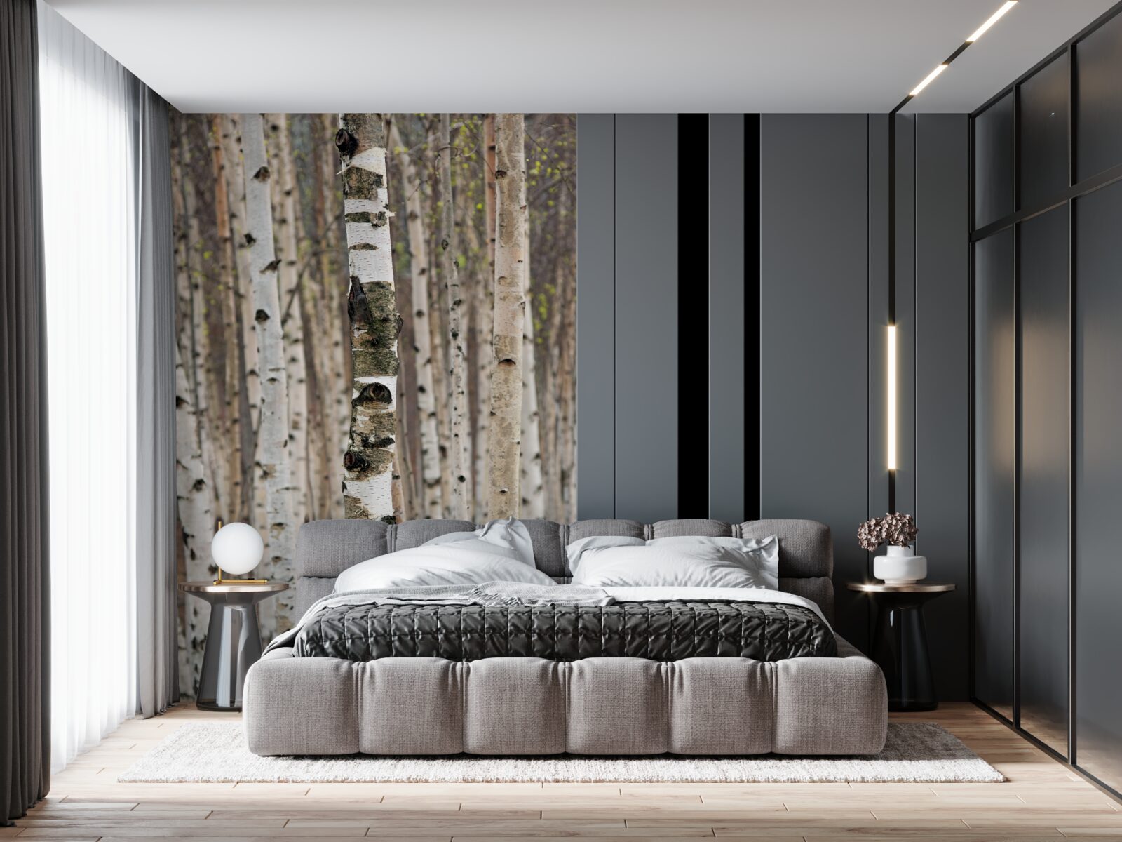 Fototapet mesteceni în pădure