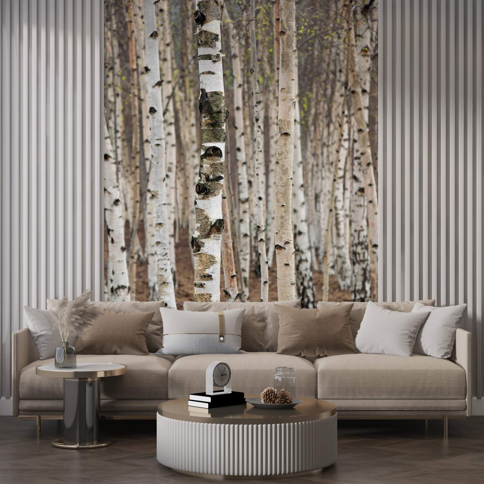 Fototapet mesteceni în pădure