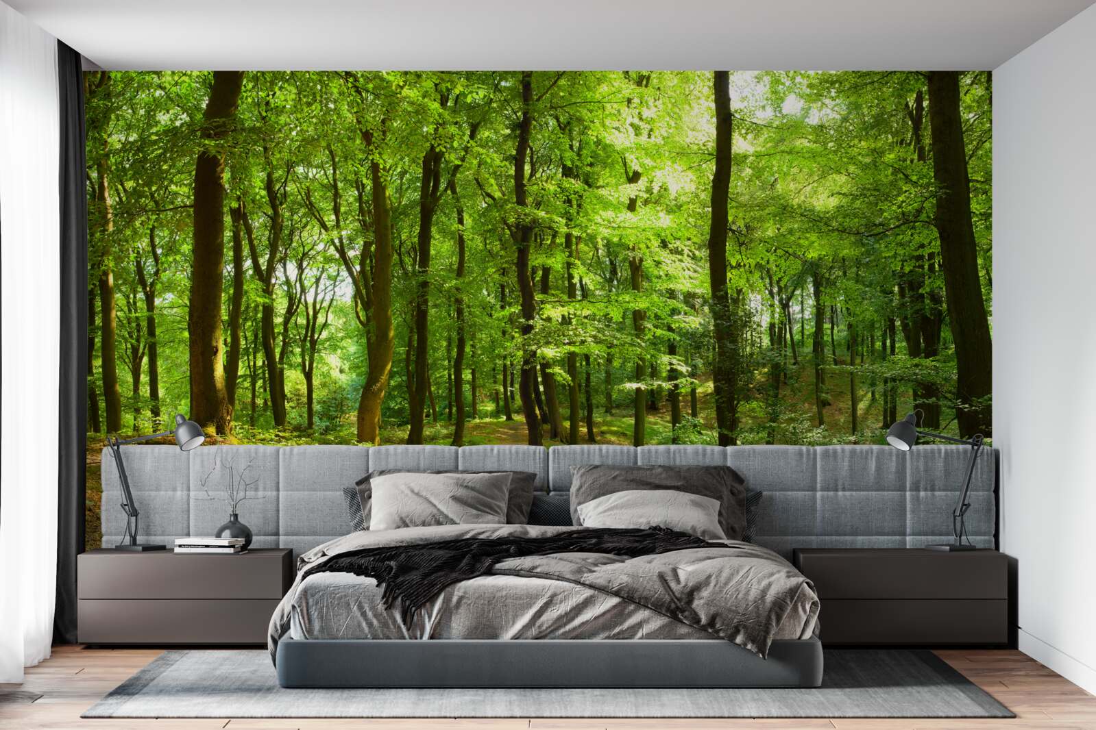 Fototapet gazon într-o pădure densă de smarald