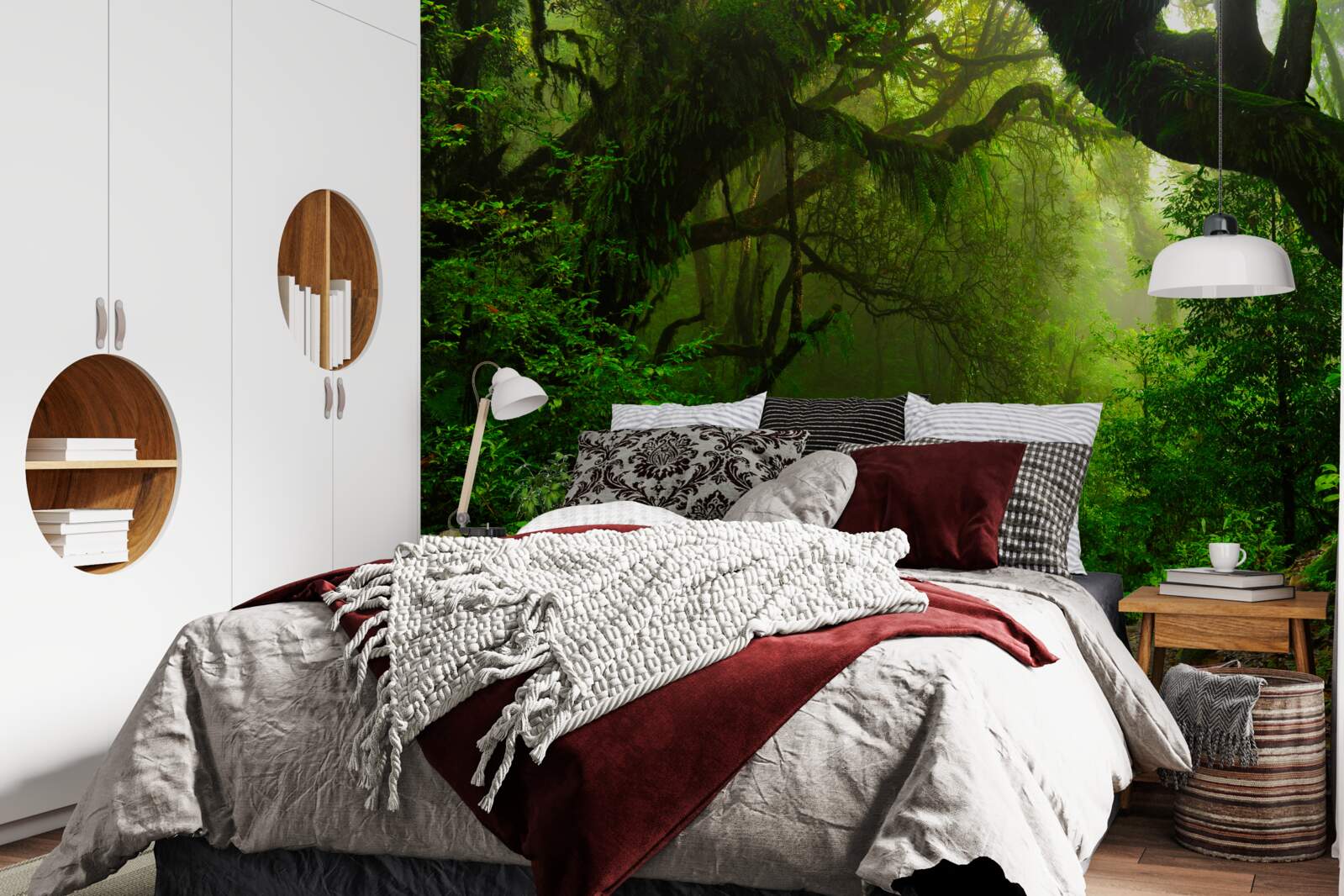 Fototapet potecă printr-o pădure verde densă