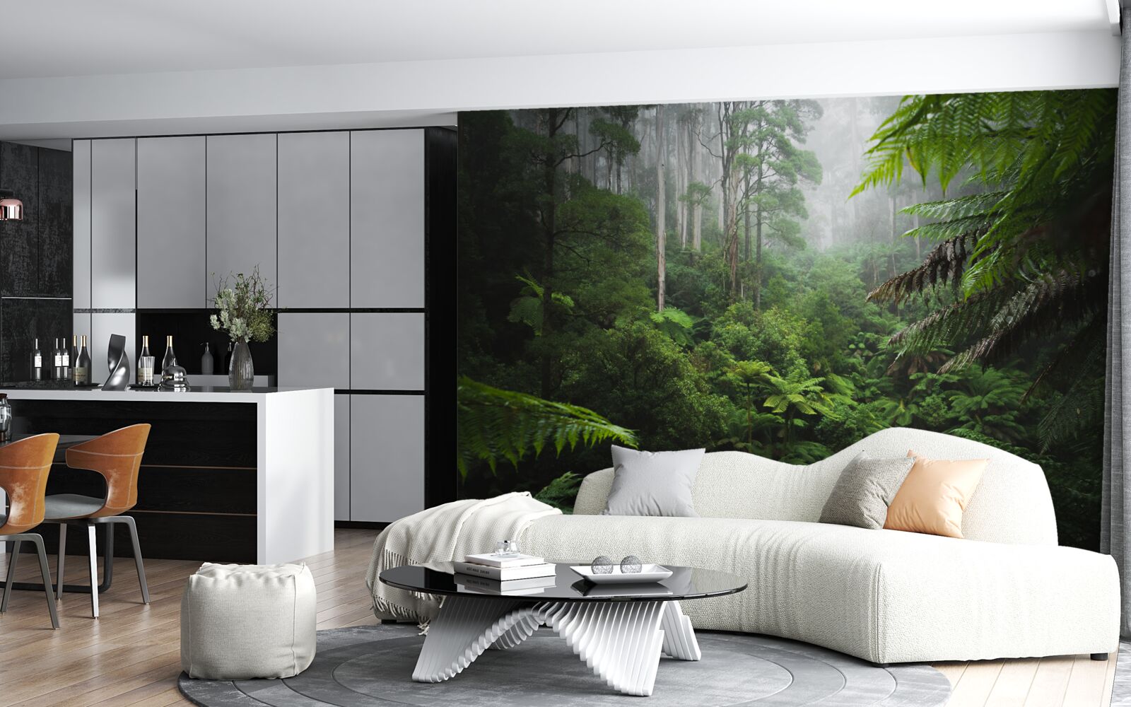 Fototapet pădure densă de smarald