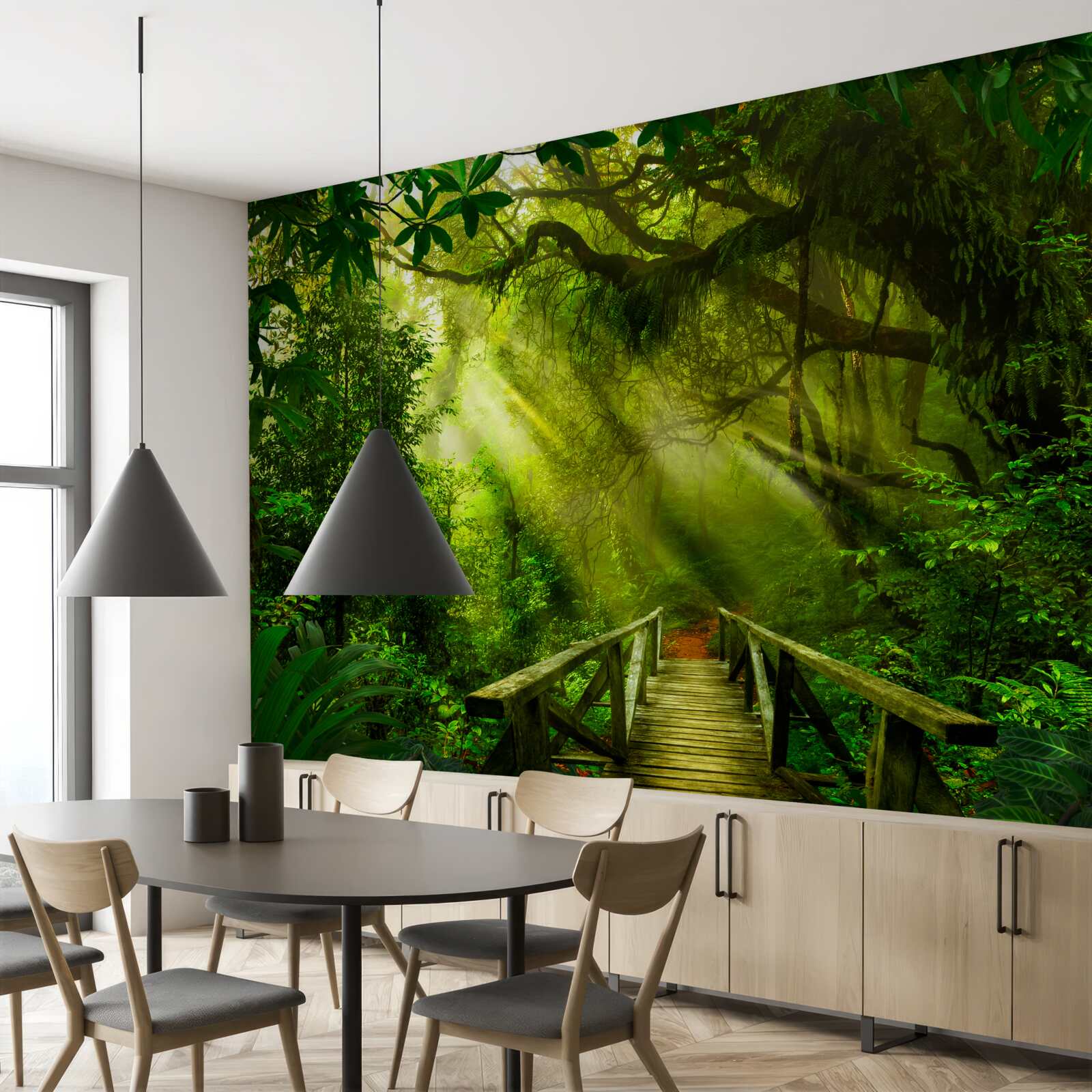 Fototapet un pod adânc în pădure