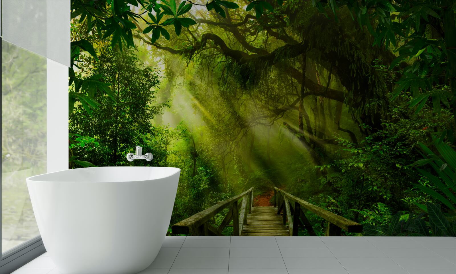 Fototapet un pod adânc în pădure