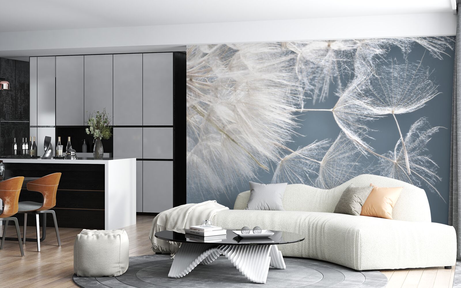 Fototapet fotografia macro a păpădiilor