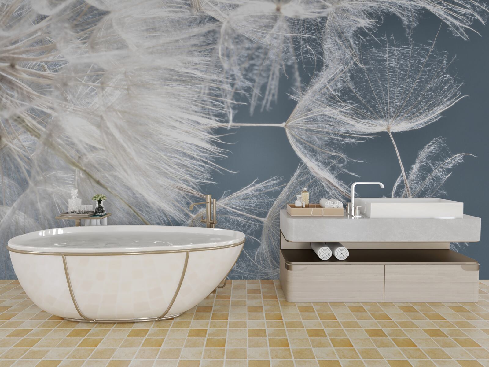 Fototapet fotografia macro a păpădiilor