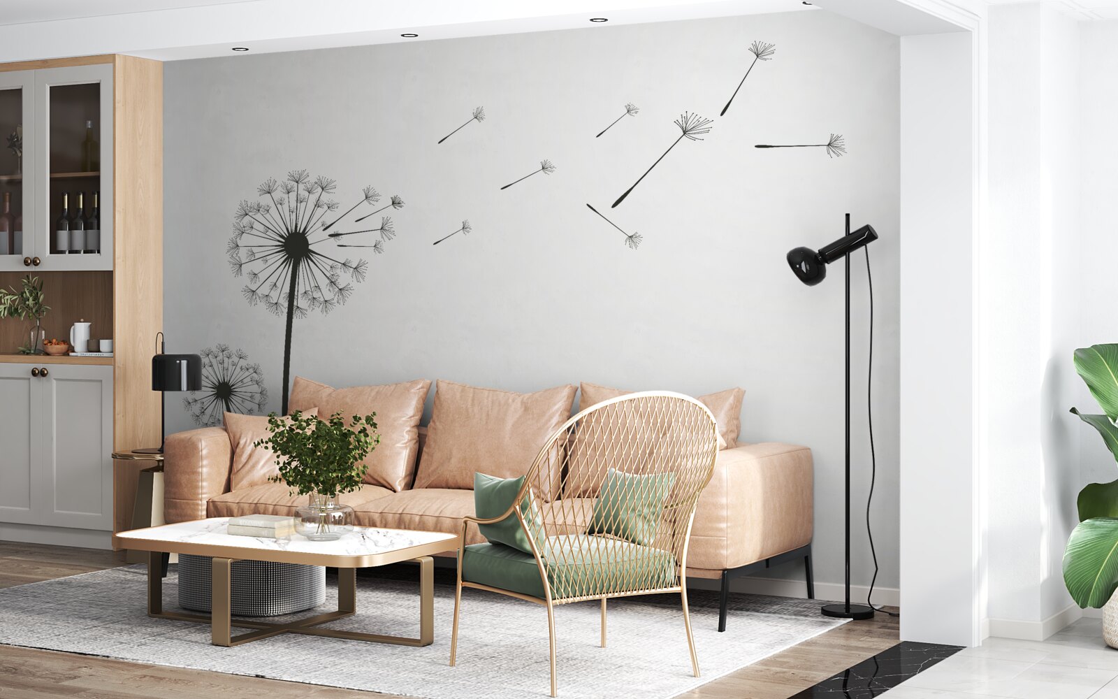 Fototapet lăptișorul căzut zboară departe