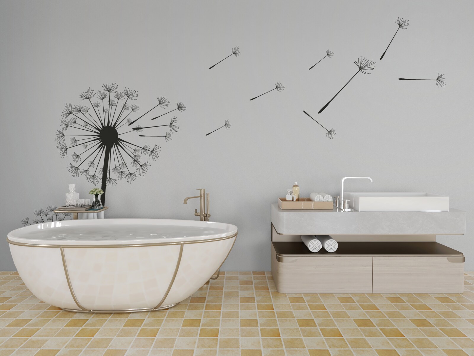 Fototapet lăptișorul căzut zboară departe