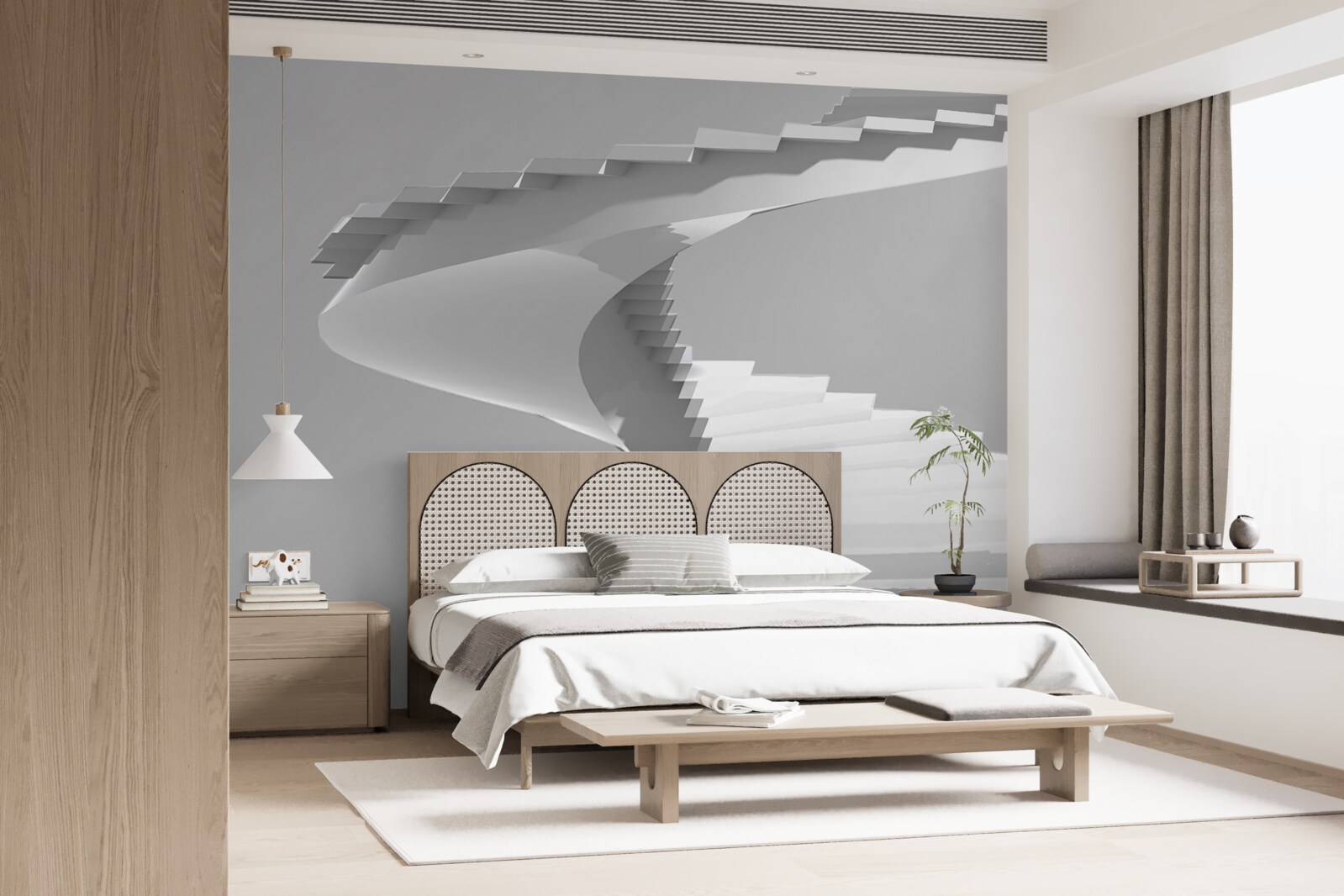 Fototapet scara alb spinning