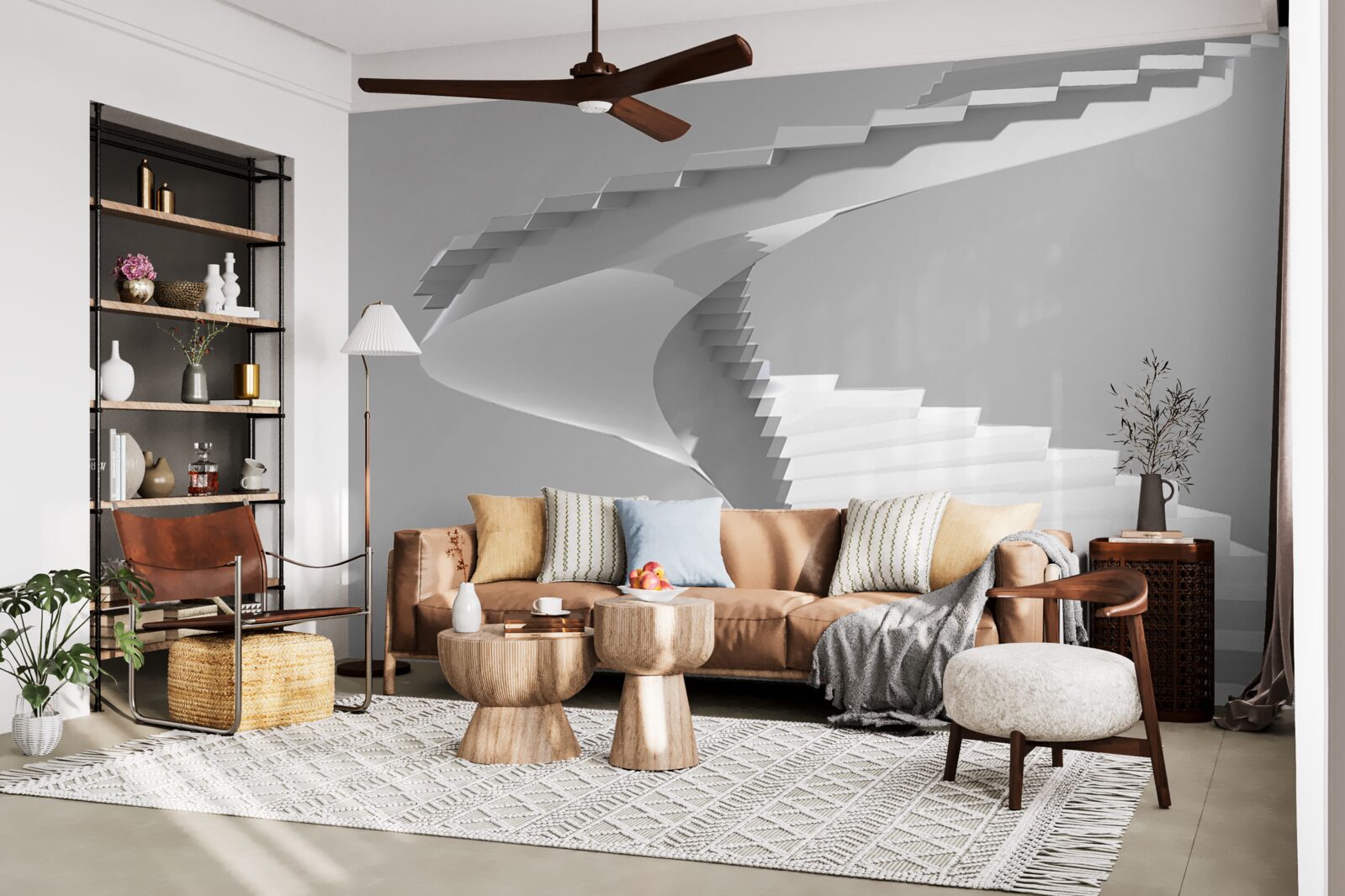 Fototapet scara alb spinning