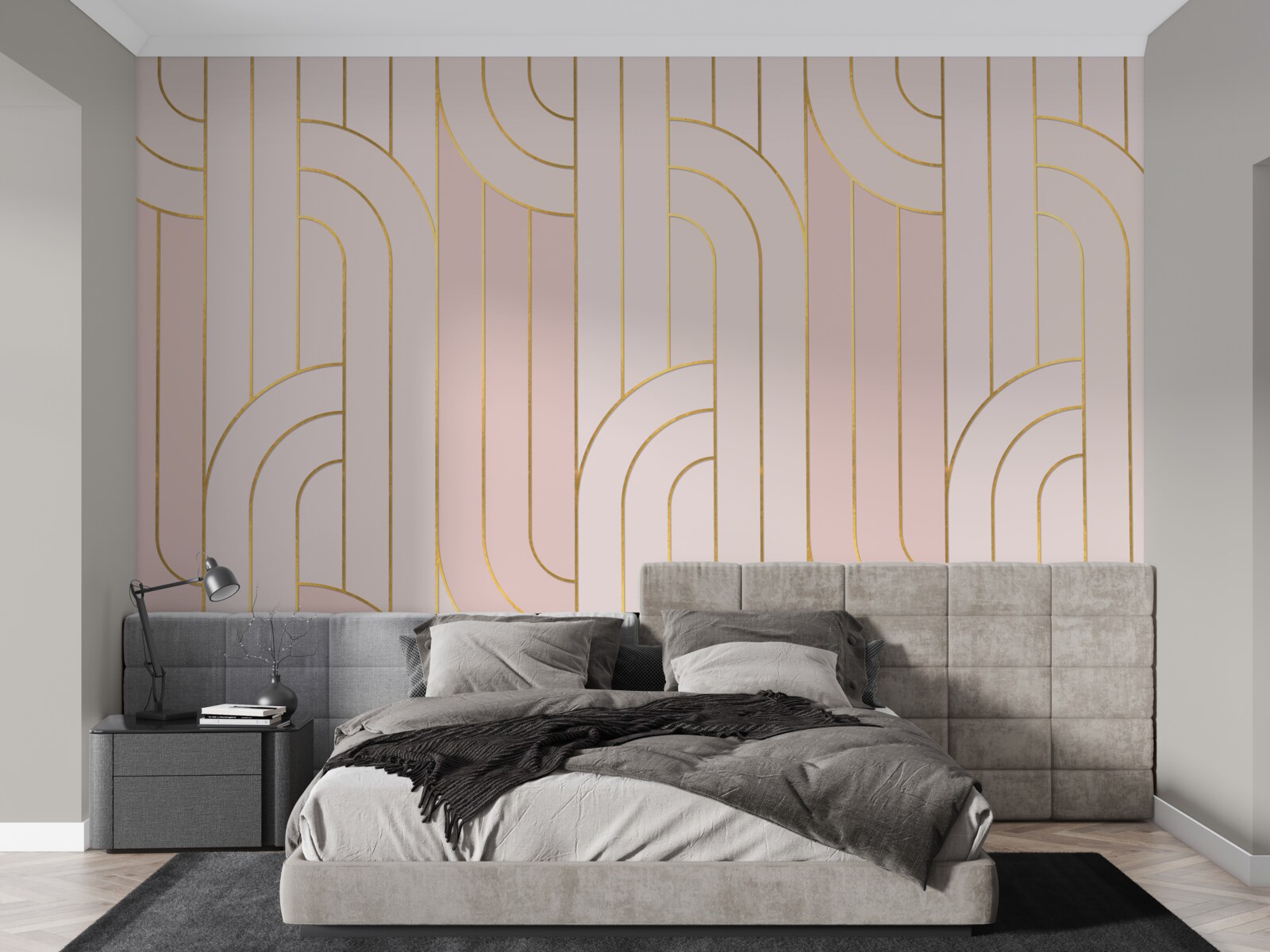 Fototapet linii roz moale