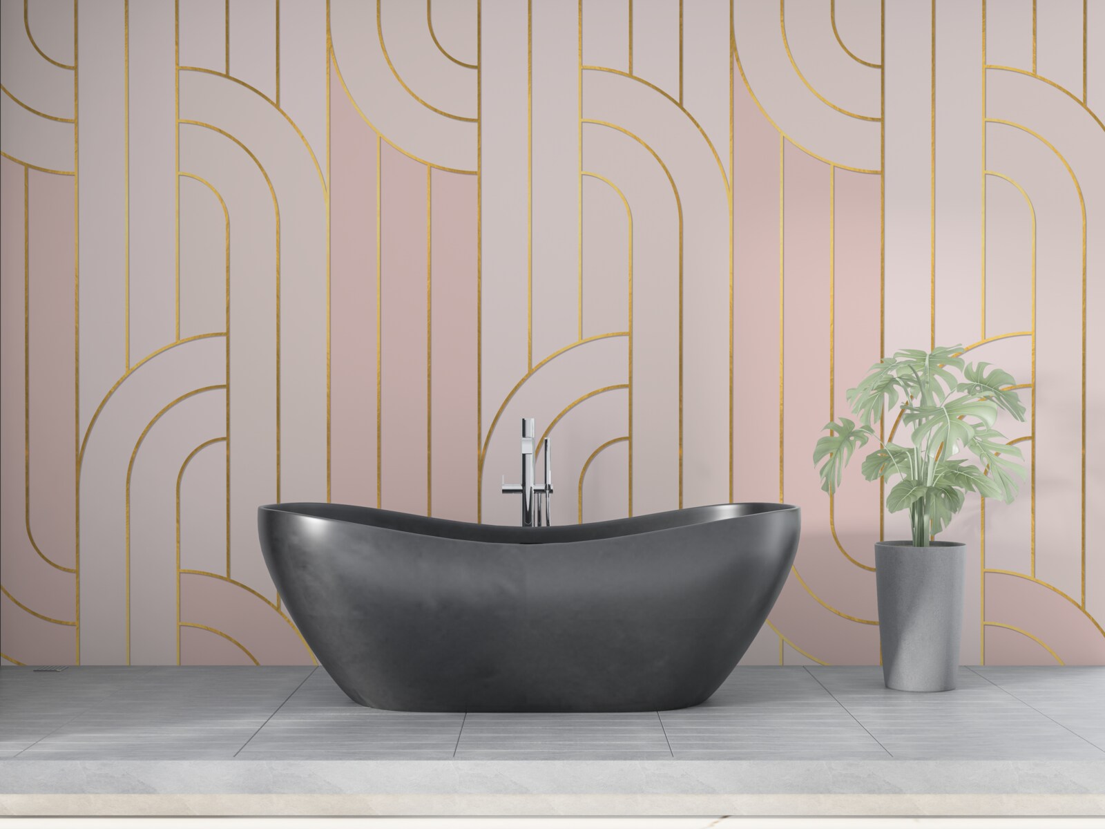 Fototapet linii roz moale