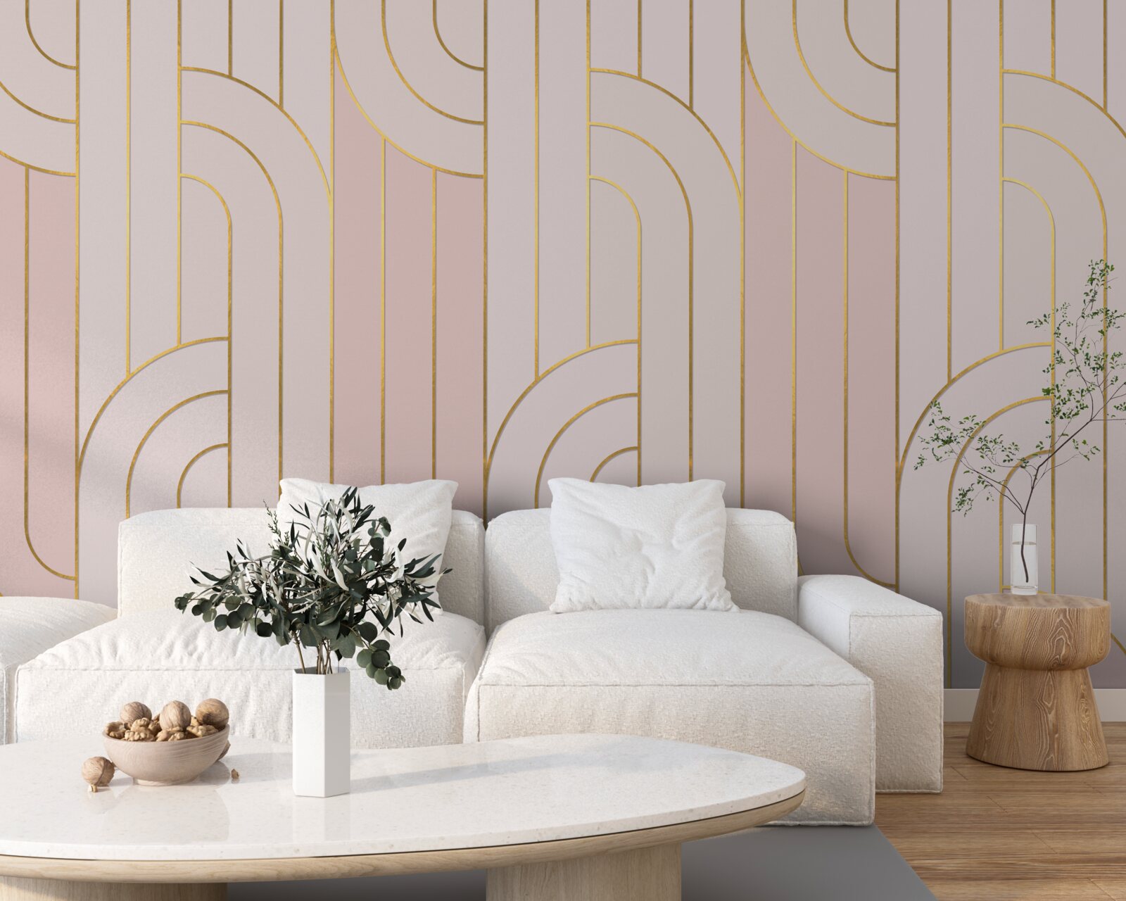 Fototapet linii roz moale