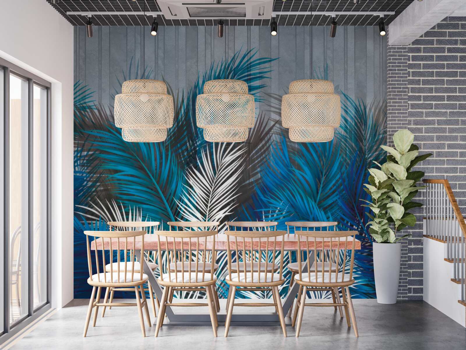 Fototapet frunze de ferigă în diferite culori