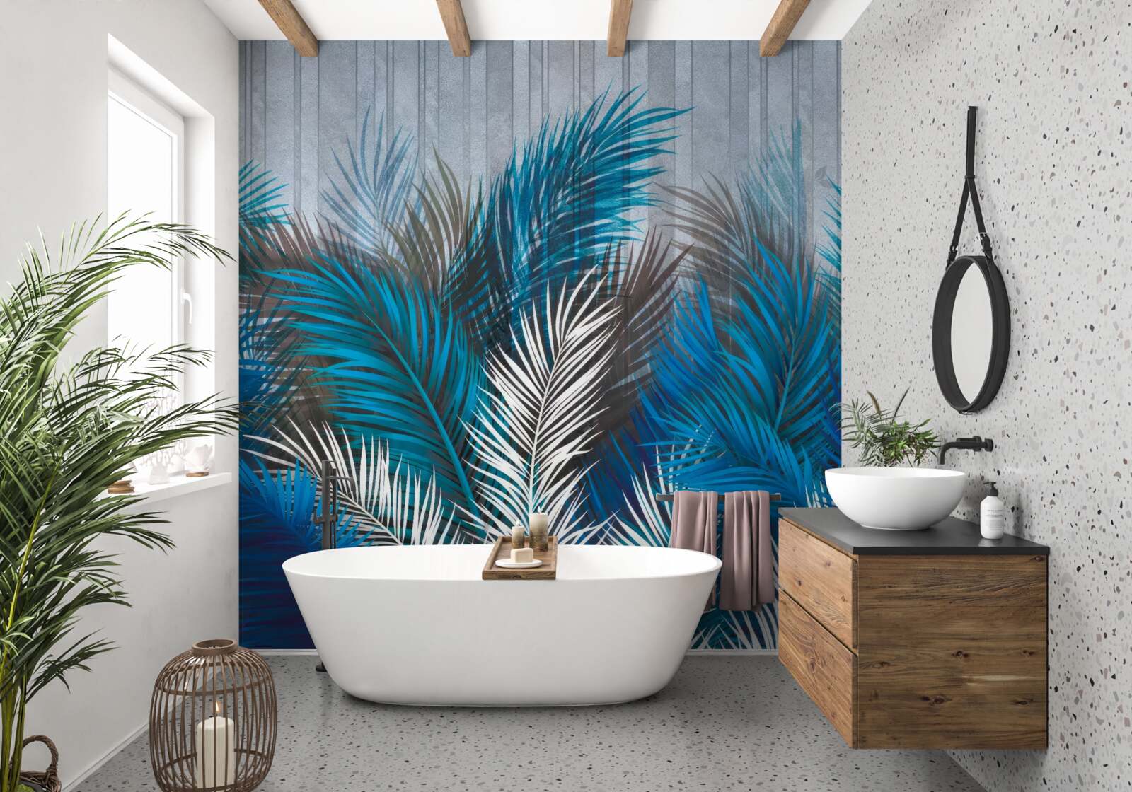 Fototapet frunze de ferigă în diferite culori