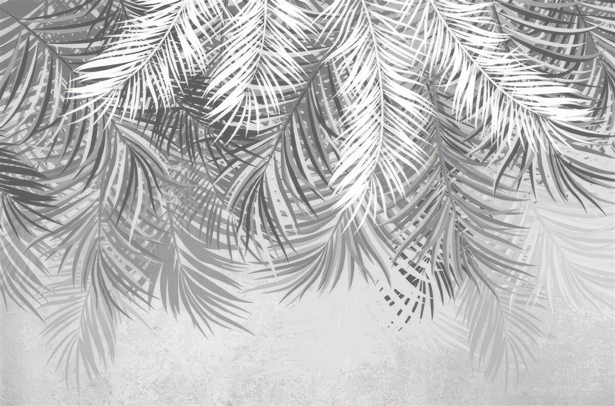 Fototapet ferigi suspendate în nuanțe de alb și gri