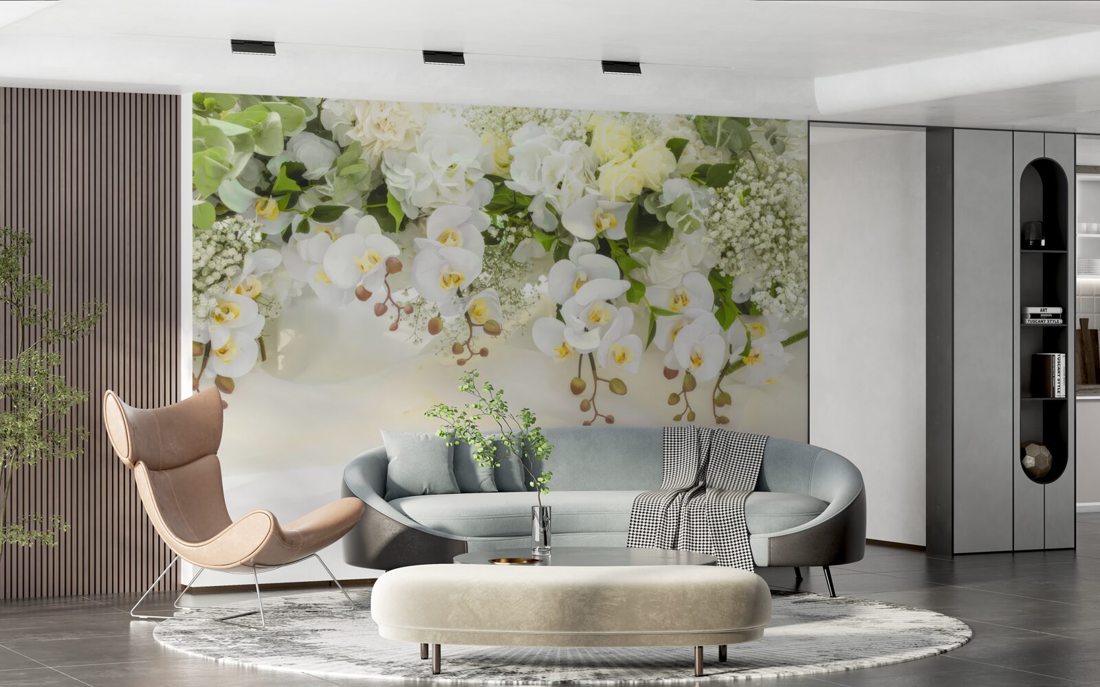 Fototapet orhidee albe dangle