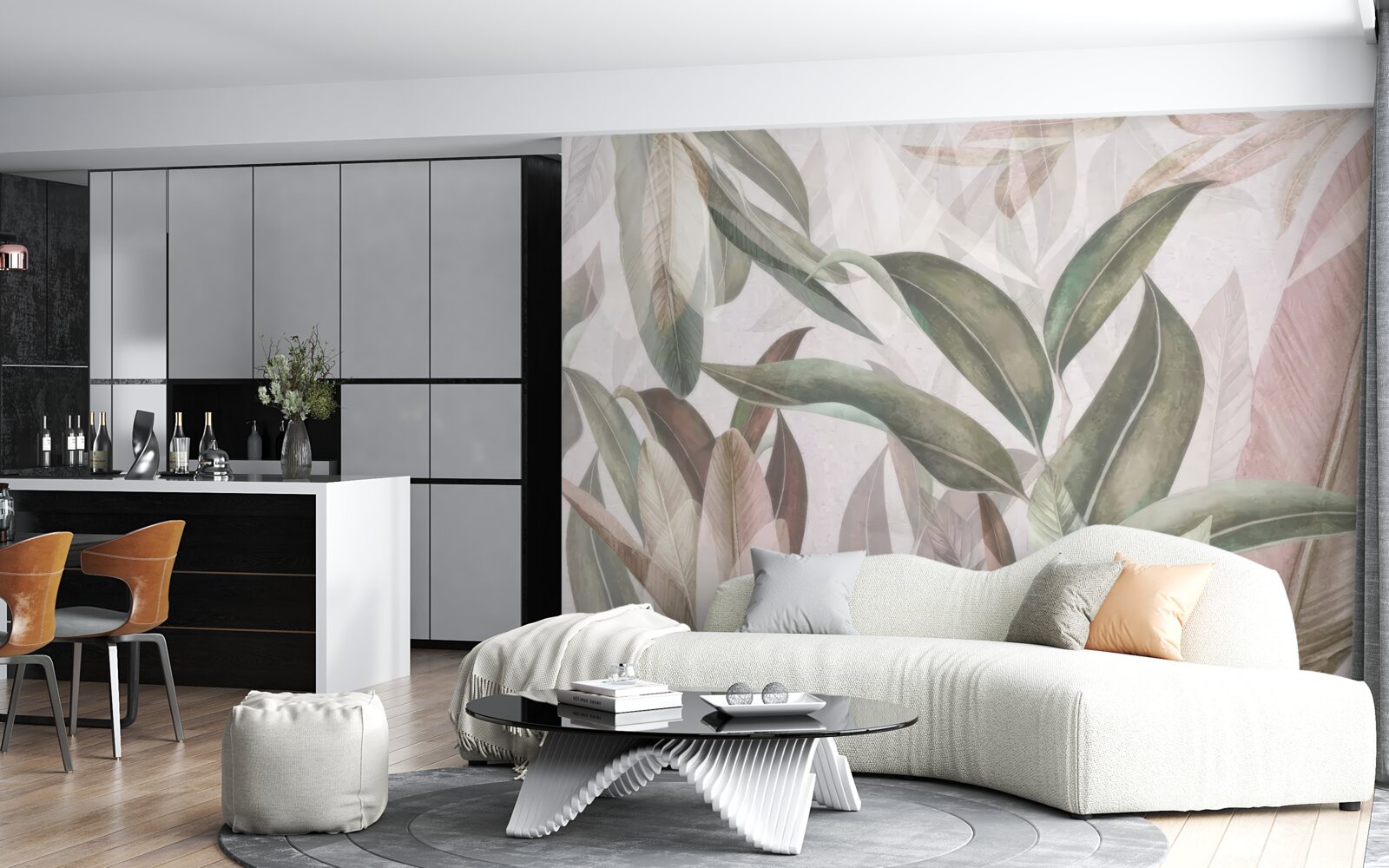 Fototapet frunze de diferite forme și tipuri prezentate în fotografie