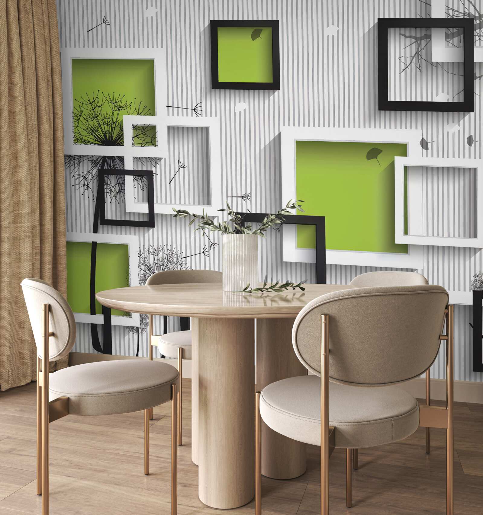 Fototapet cadrele sunt alb-negru