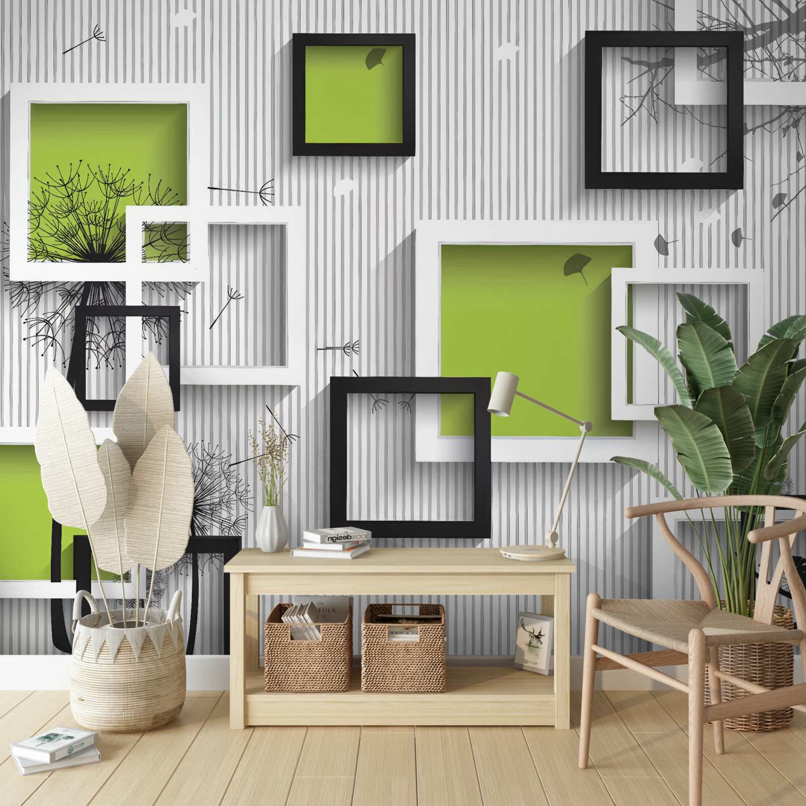 Fototapet cadrele sunt alb-negru