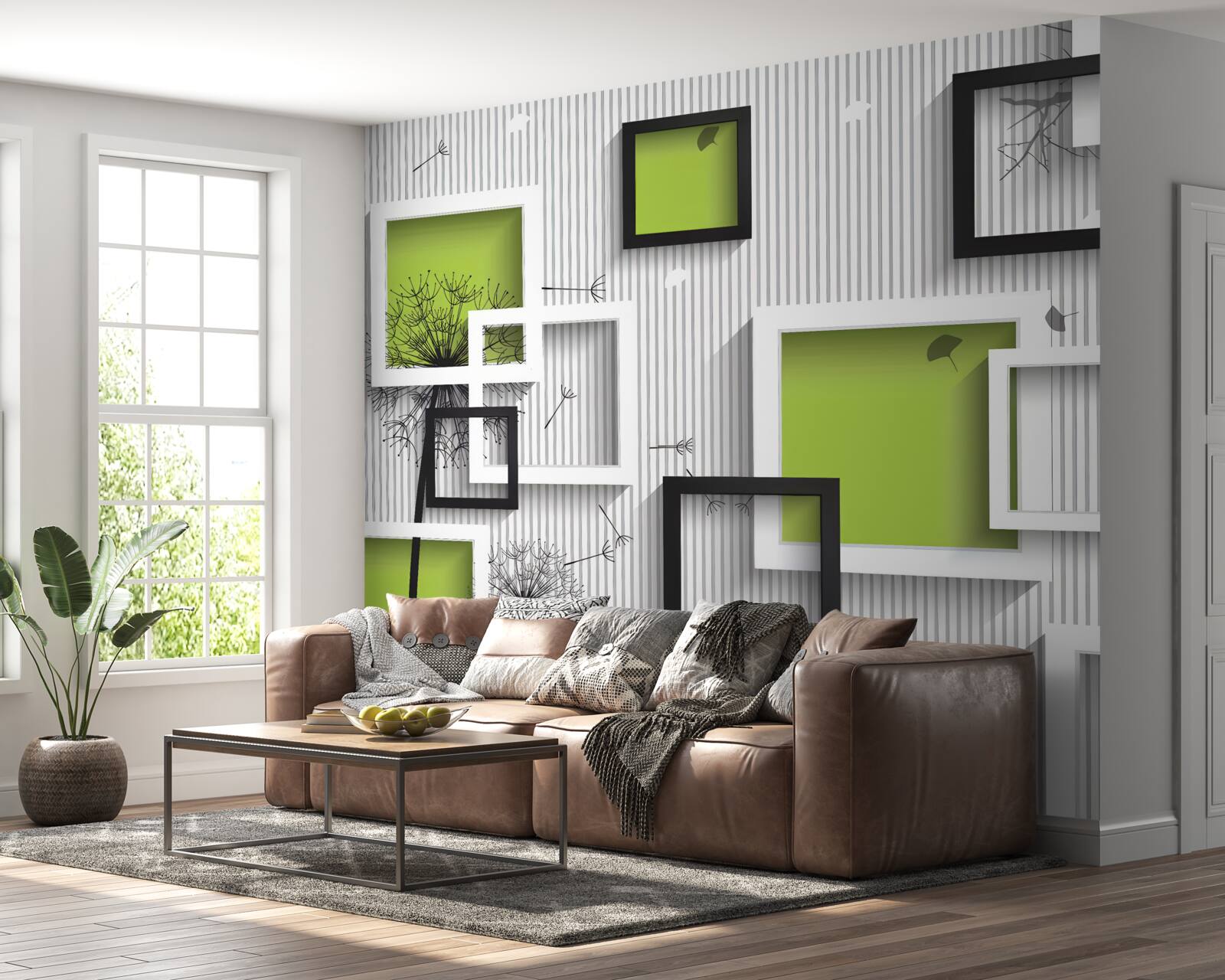 Fototapet cadrele sunt alb-negru