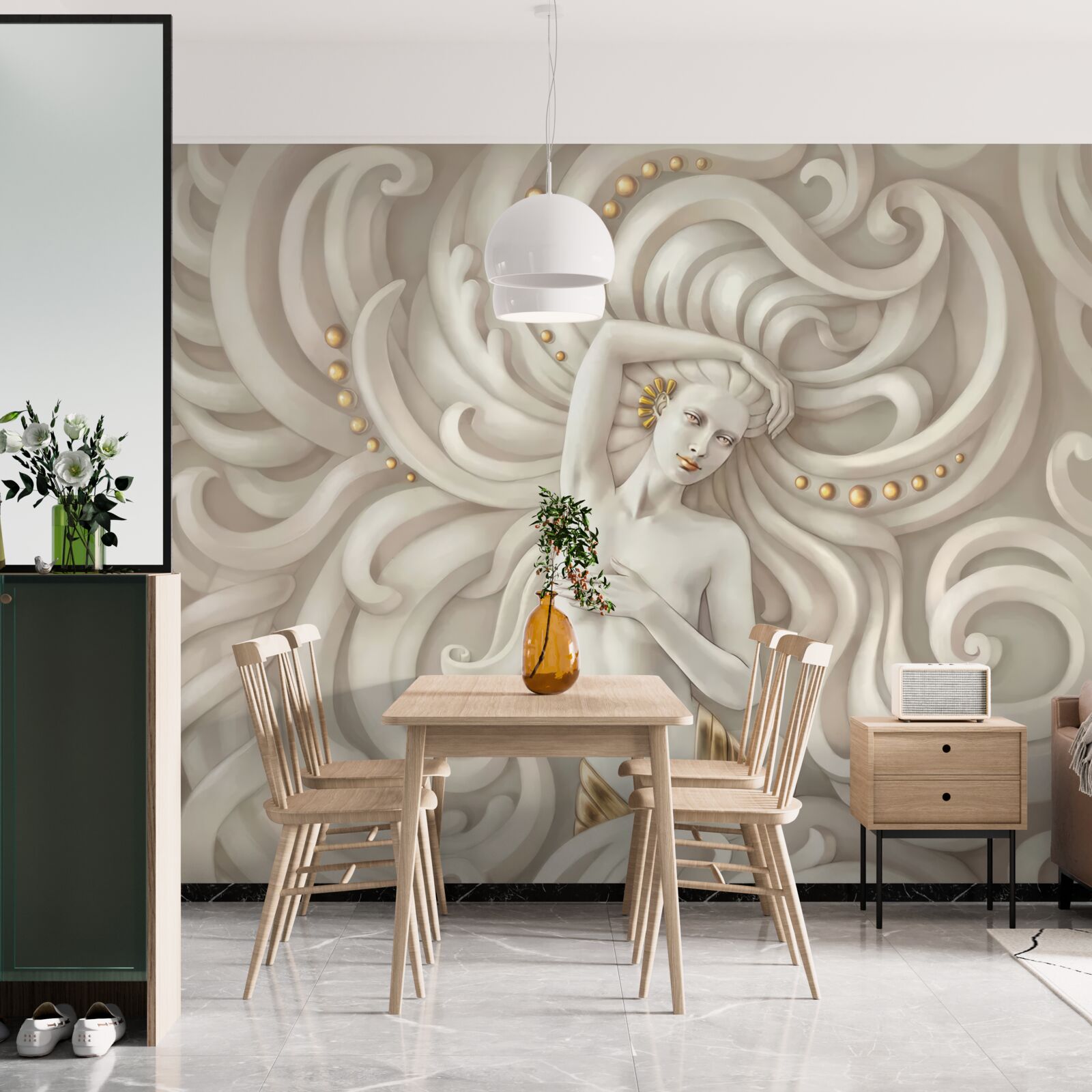 Fototapet fata goala cu pielea palida