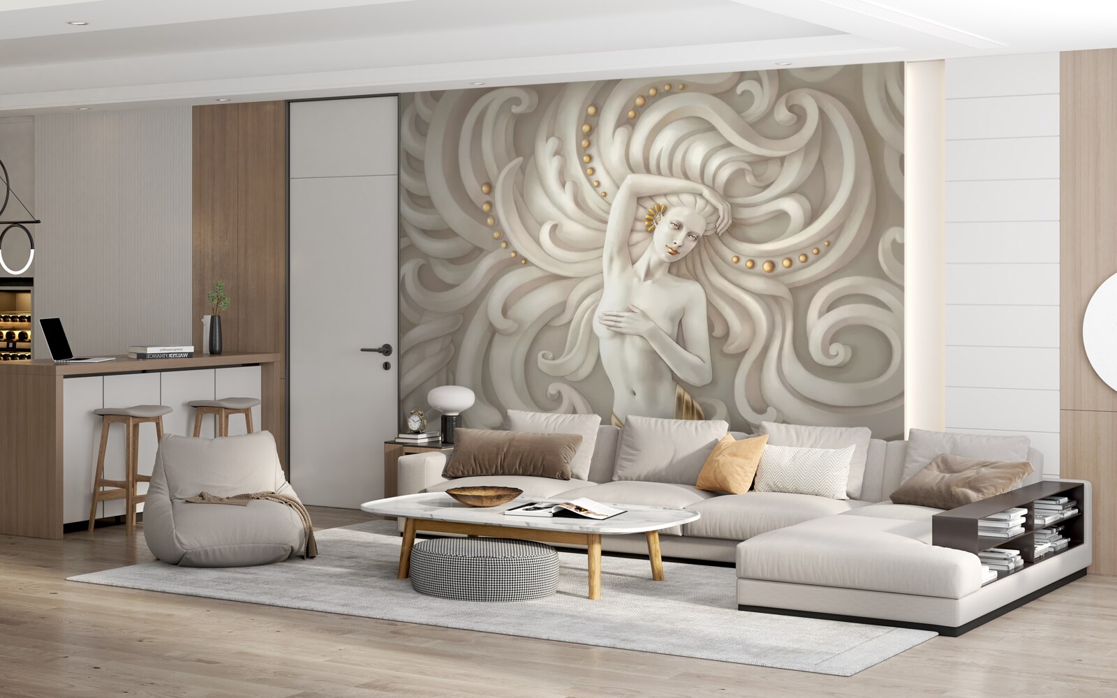 Fototapet fata goala cu pielea palida