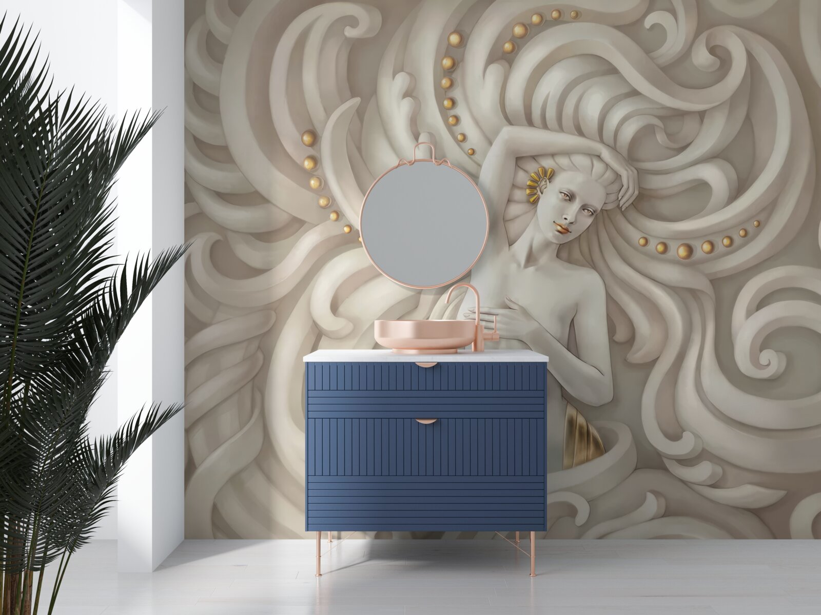 Fototapet fata goala cu pielea palida