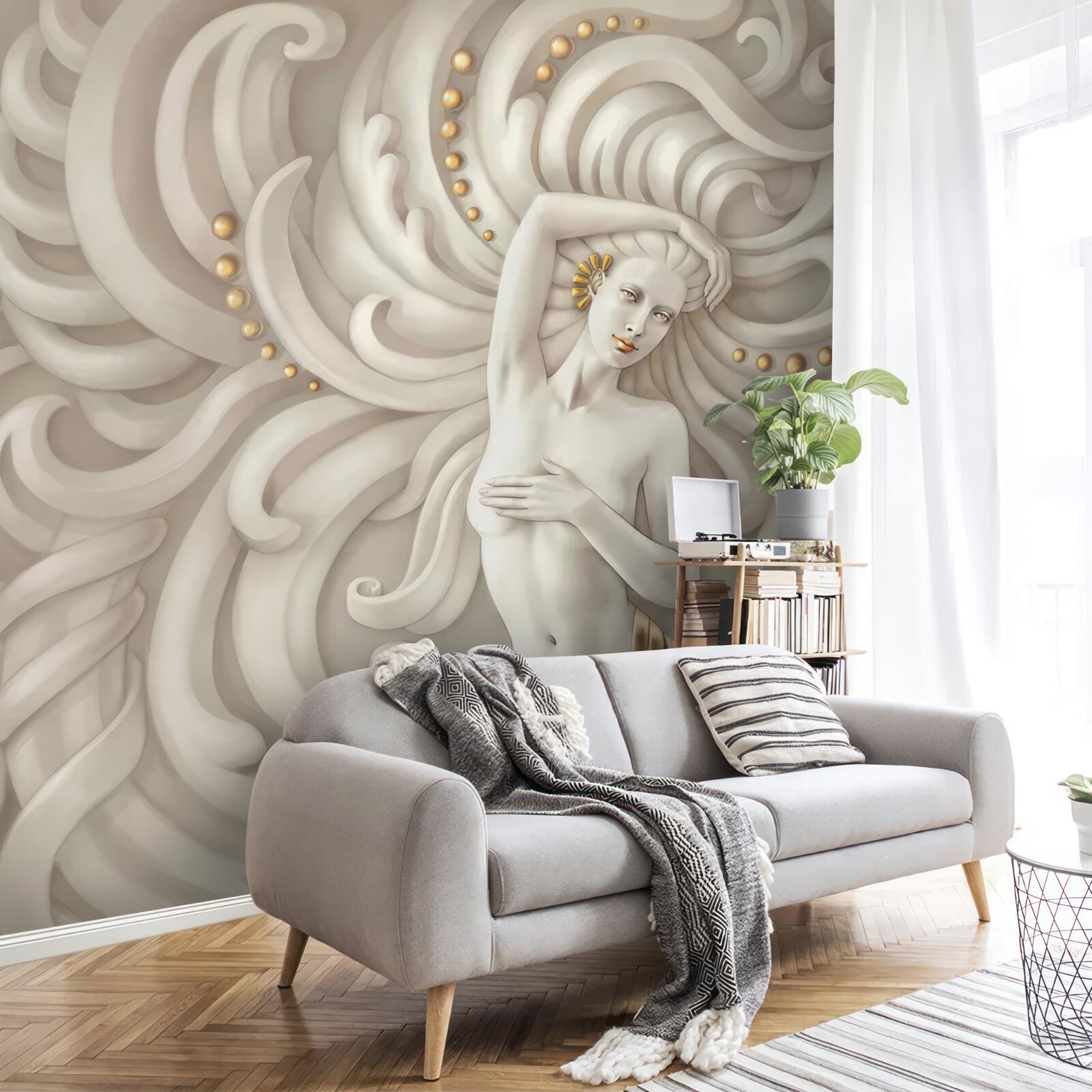 Fototapet fata goala cu pielea palida