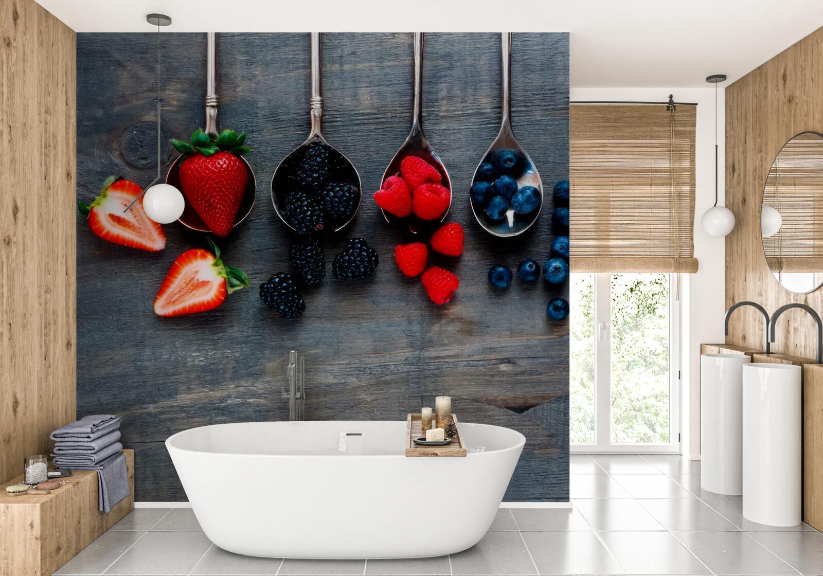 Fototapet Linguri umplute cu fructe de pădure