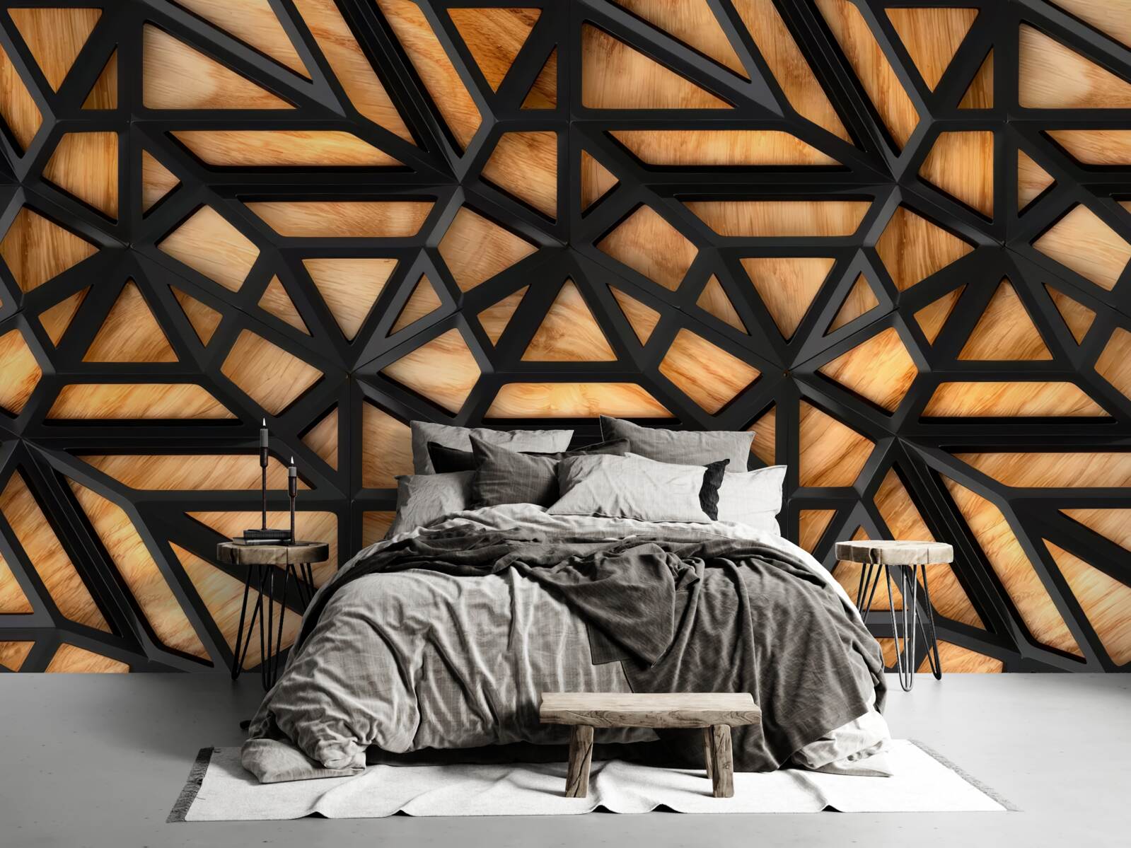 Fototapet linii întunecate pe un fundal maro