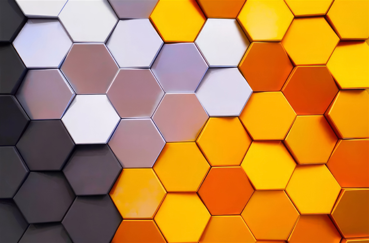 Fototapet forme hexagonale multicolore