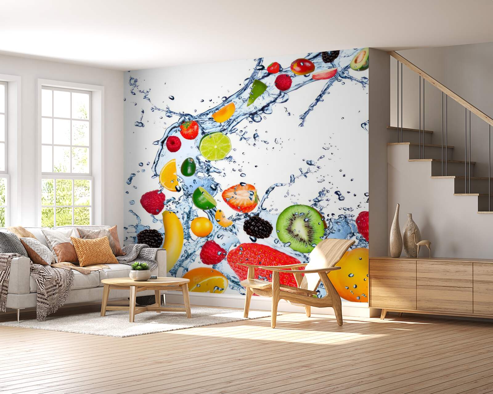 Fototapet se taie fructele și se pun în apă